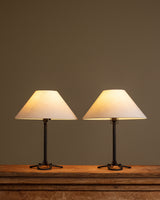 Pair of Wrought Iron Horseshoe Base Table Lamps, France, 1930s