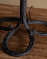 Pair of Wrought Iron Horseshoe Base Table Lamps, France, 1930s