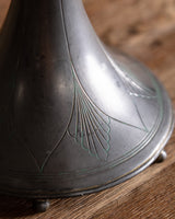 Art Nouveau Ginkgo Pewter Table Lamp, Germany, 1910s