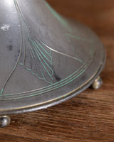 Art Nouveau Ginkgo Pewter Table Lamp, Germany, 1910s