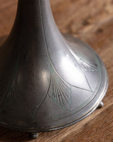Art Nouveau Ginkgo Pewter Table Lamp, Germany, 1910s