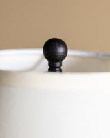French Iron Scroll Base Table Lamp w/ Cotton Shade, 1910s