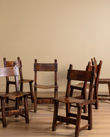 Set of 6 Oak & Iron Dining Chairs, France, 1960s