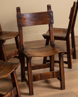 Set of 6 Oak & Iron Dining Chairs, France, 1960s