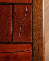 Brutalist Oak & Tile Coffee Table, Signed R. Blanchard, French, 1960s
