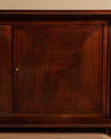 92" Mahogany & Bronze Pillar Mount Sideboard Manner of Andre Arbus, France, 1950's