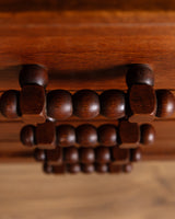 Art Deco Oak Paneled Door Sideboard w/ Turned Wood Pulls, France, 1940's