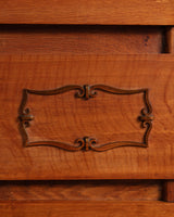 Art Deco Pedestal Base Oak & Brass Mounted Sideboard, France, 1940's