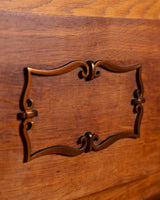 Art Deco Pedestal Base Oak & Brass Mounted Sideboard, France, 1940's