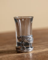 Pewter & Glass Fish Shot Glass
