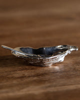 Pewter Oyster Shell Salt Cellar with Spoon