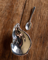 Pewter Oyster Shell Salt Cellar with Spoon