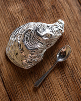 Pewter Oyster Shell Salt Cellar with Spoon