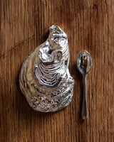 Pewter Oyster Shell Salt Cellar with Spoon