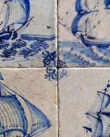 Set of 4 Delft Boat Stone Coasters
