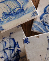 Set of 4 Delft Boat Stone Coasters
