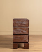 Cerused Dark Oak Six-Drawer Dresser, France, 1950's