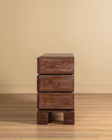 Cerused Dark Oak Six-Drawer Dresser, France, 1950's