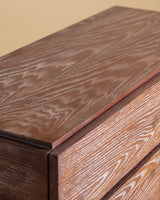 Cerused Dark Oak Six-Drawer Dresser, France, 1950's