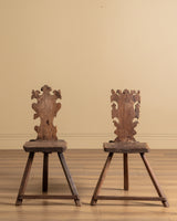 Pair of Primitive 18th Century Continental Side Chairs