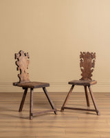 Pair of Primitive 18th Century Continental Side Chairs