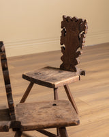 Pair of Primitive 18th Century Continental Side Chairs