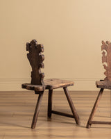 Pair of Primitive 18th Century Continental Side Chairs
