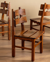 Set of 6 "Razor Blade" Oak Chairs, Attributed to Henning Kjaernulf, 1960's