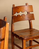 Set of 6 "Razor Blade" Oak Chairs, Attributed to Henning Kjaernulf, 1960's
