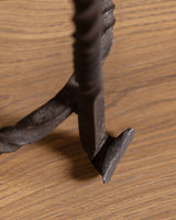 French Oak & Twisted Iron Stool, 1950s (4 available)