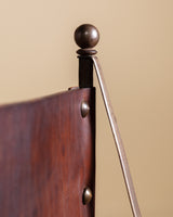 French Iron & Leather Desk and Chair Set, Manner of Jansen, 1950s