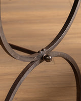French Iron & Leather Desk and Chair Set, Manner of Jansen, 1950s