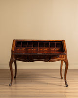 Kingwood & Boxwood Floral Inlaid Double-Sided Desk, France, Early 20th Century