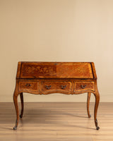 Kingwood & Boxwood Floral Inlaid Double-Sided Desk, France, Early 20th Century