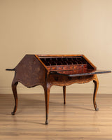 Kingwood & Boxwood Floral Inlaid Double-Sided Desk, France, Early 20th Century