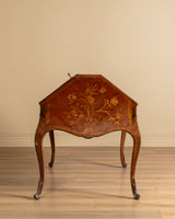 Kingwood & Boxwood Floral Inlaid Double-Sided Desk, France, Early 20th Century