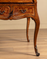 Kingwood & Boxwood Floral Inlaid Double-Sided Desk, France, Early 20th Century