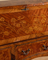 Kingwood & Boxwood Floral Inlaid Double-Sided Desk, France, Early 20th Century