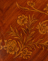 Kingwood & Boxwood Floral Inlaid Double-Sided Desk, France, Early 20th Century