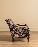 Pair of Jindrich Halabala Lounge Chairs in Rich Floral, 1940's