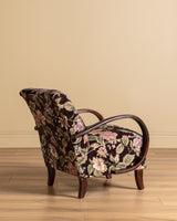 Pair of Jindrich Halabala Lounge Chairs in Rich Floral, 1940's
