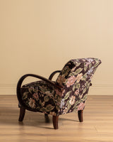 Pair of Jindrich Halabala Lounge Chairs in Rich Floral, 1940's