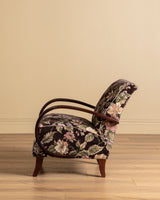 Pair of Jindrich Halabala Lounge Chairs in Rich Floral, 1940's