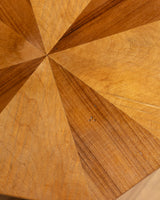 Octagonal Walnut Parquetry Side Table, Germany, 1970s