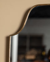 Brass Crest Shaped Wall Mirror, Italy, 1950s