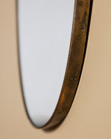 Brass Crest Shaped Wall Mirror, Italy, 1950s