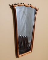 Carved Wood Scalloped Top Mirror, Italy, 1960s