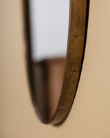 Brass Crescent Top Wall Mirror, Italy, 1950s