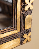 Tramp Art Gilt Mirror, United States, 19th Century