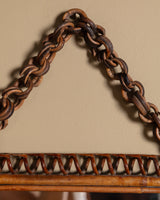 Rattan Framed Mirror with Chain Hanger, Italy, 1970s